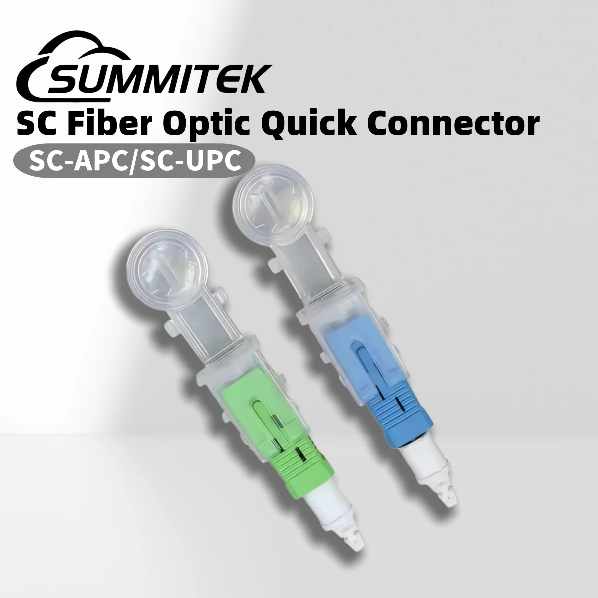 

10pcs 50pcs SUMMITEK SC APC/UPC Quick Connector With Dust Cap FTTH Tool Fiber Optic Connector Easy to Install
