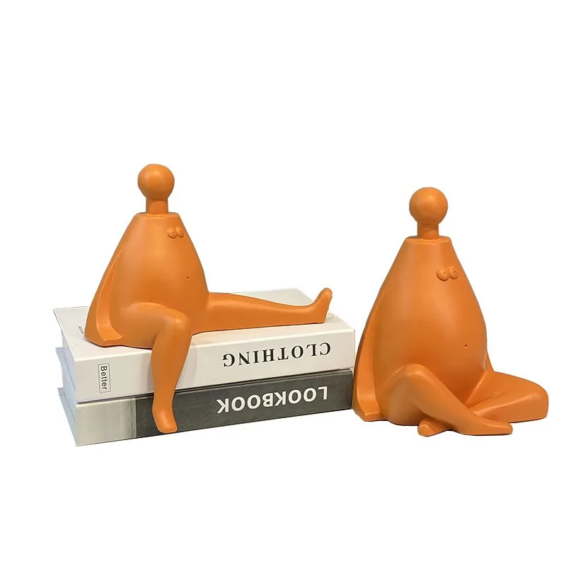 

Modern light luxury ornaments, resin soft ornaments, orange abstract figure sculpture ornaments
