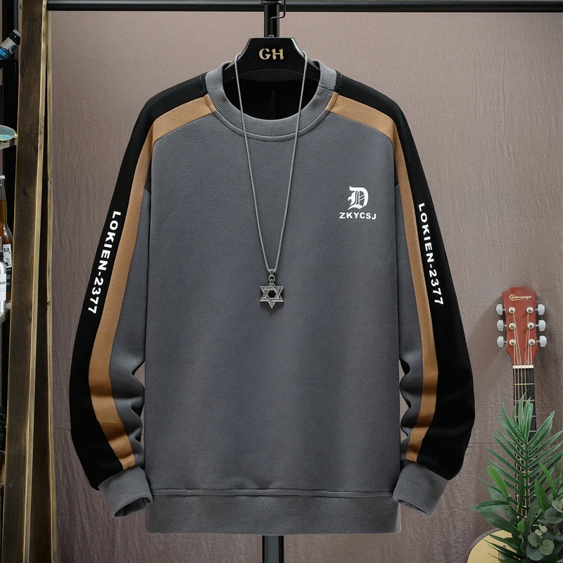 

Slim Fit Long Sve Hoodie Men's Faion Spring Autumn Thin Trendy round Ne Pullover T-irt Casual Comfortable Cotton Pol...