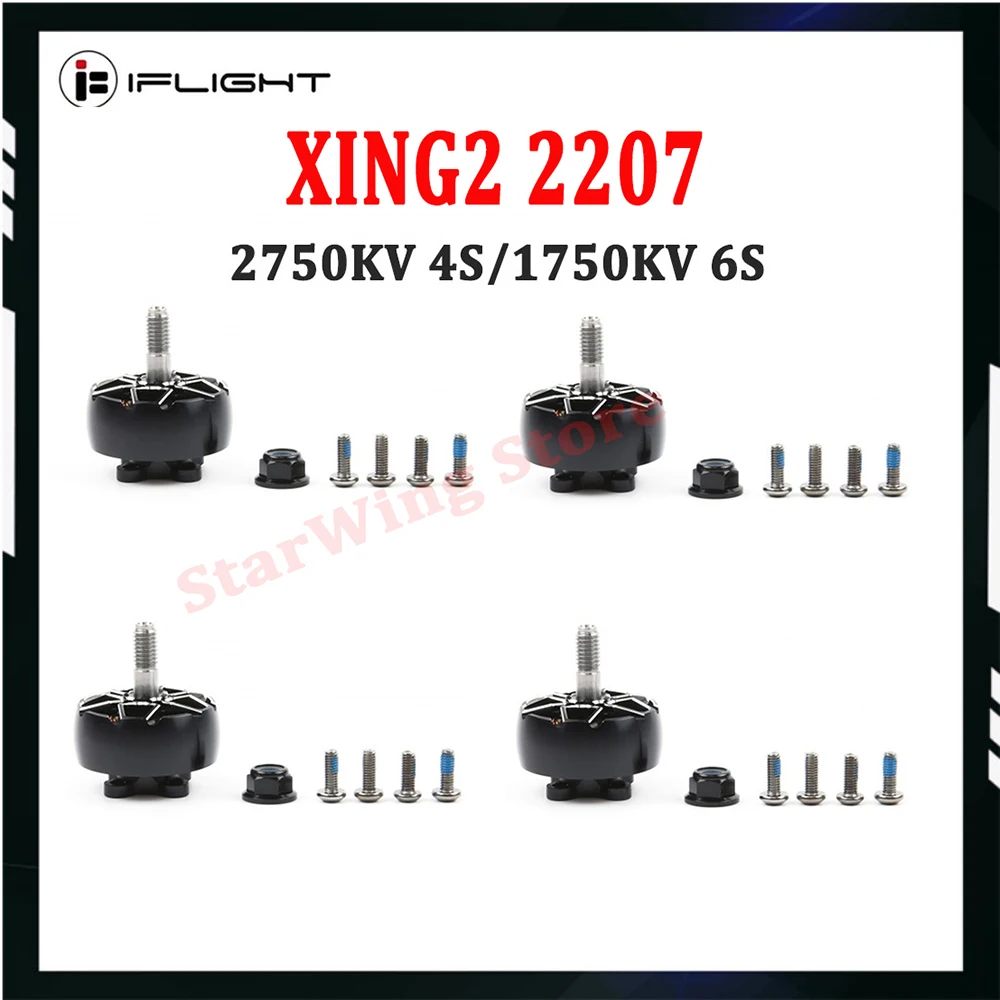 iFlight XING2 2207 2750KV 4S / 1750KV 6S FPV Motor Unibell with 5mm Titanium Alloy Shaft for Nazgul Evoque F5 FPV Drone