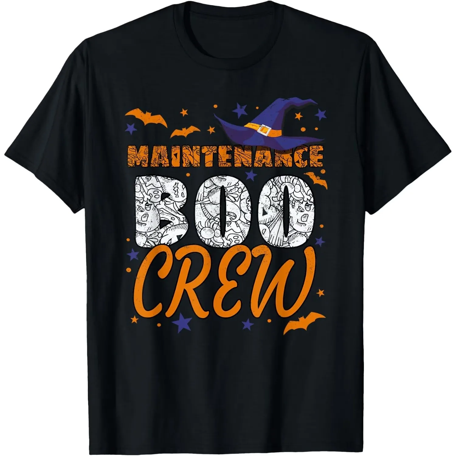 Maintenance Boo Crew Worker Halloween T Shirt Size S-6XL