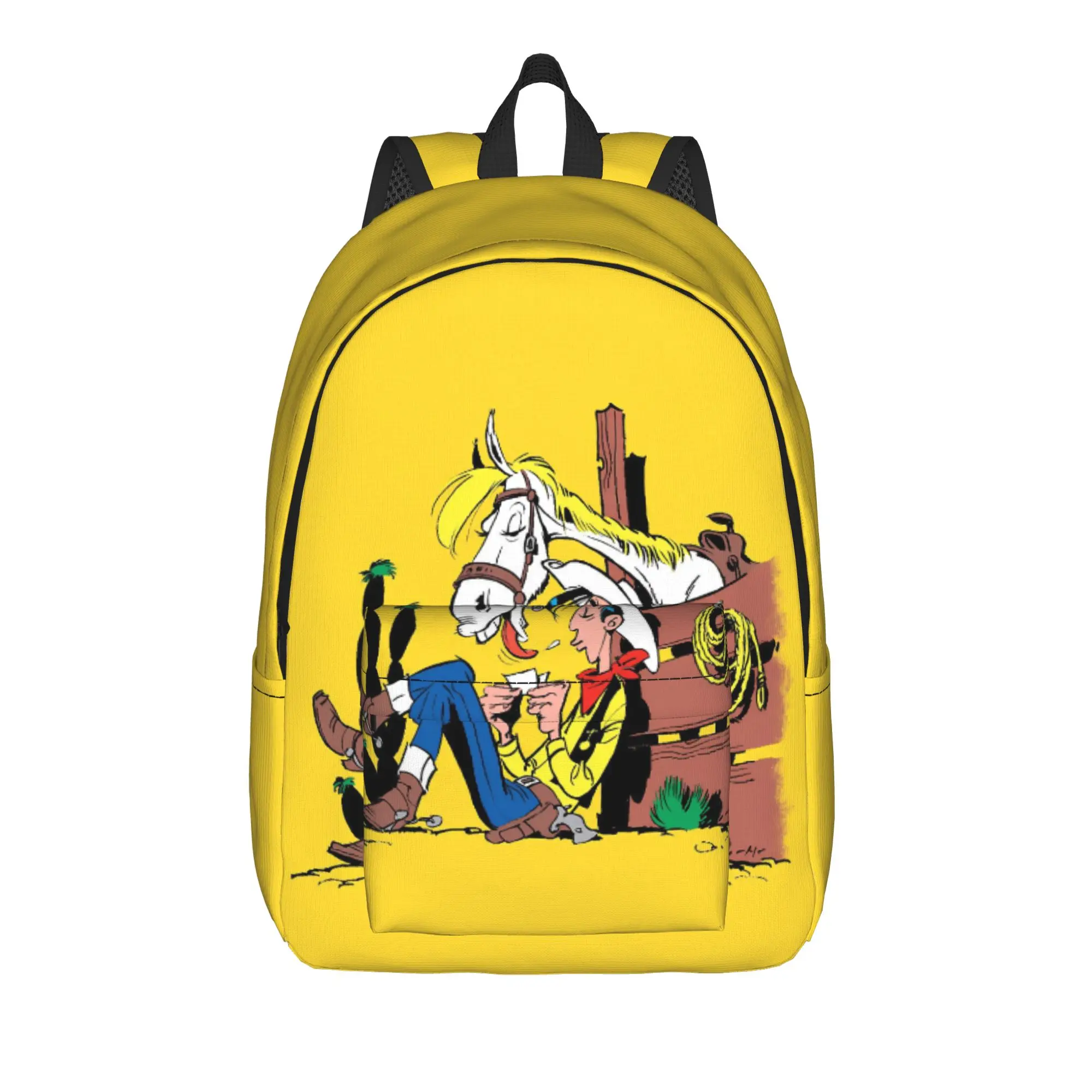 Lucky Luke Cartoon Comics (1) Backpack  Kawaii Backpacks Student University Durable School Bags Colorful Rucksack