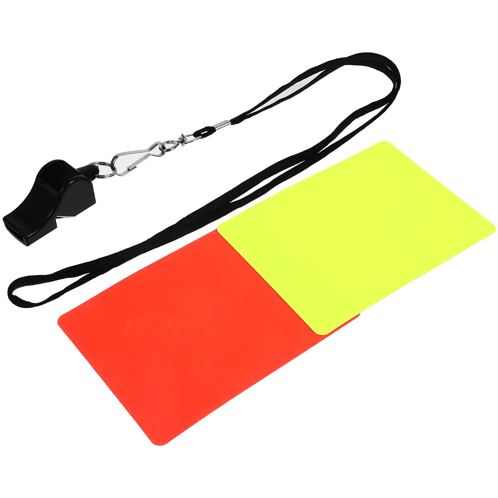 1Set Portable Red Yellow Soccer Referee Cards Football Match Kit Lightweight Whistle Sports Referee Accessory Professional