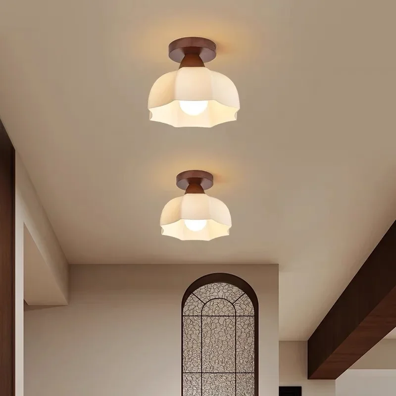 

Retro Glass Led Ceiling Lights Aisle Corridor Hallway Nordic Chandelier Ceiling Lamp for Living room Dining room Kitchen Bedroom