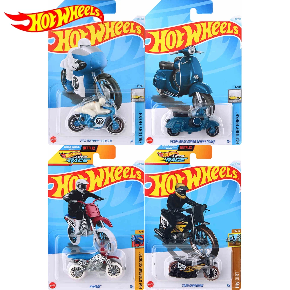 Hot Wheels Cars 2024 سلسلة الدراجات النارية TRED SHREDDER Diecast نموذج سيارة سيارات لعب الأولاد هدية