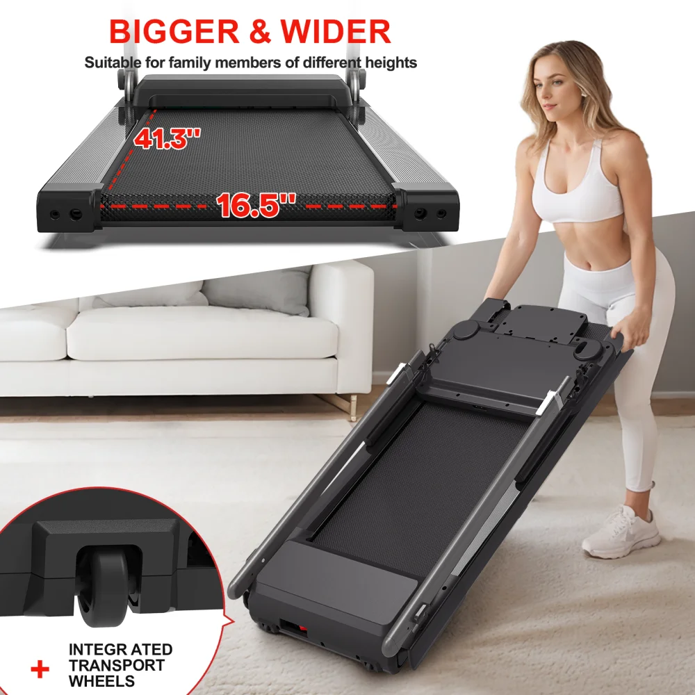 Treadmill with Desk Workstation & Adjustable Height,Folding Treadmill with Bluetooth Speaker , Portable Walking Pad Treadmill