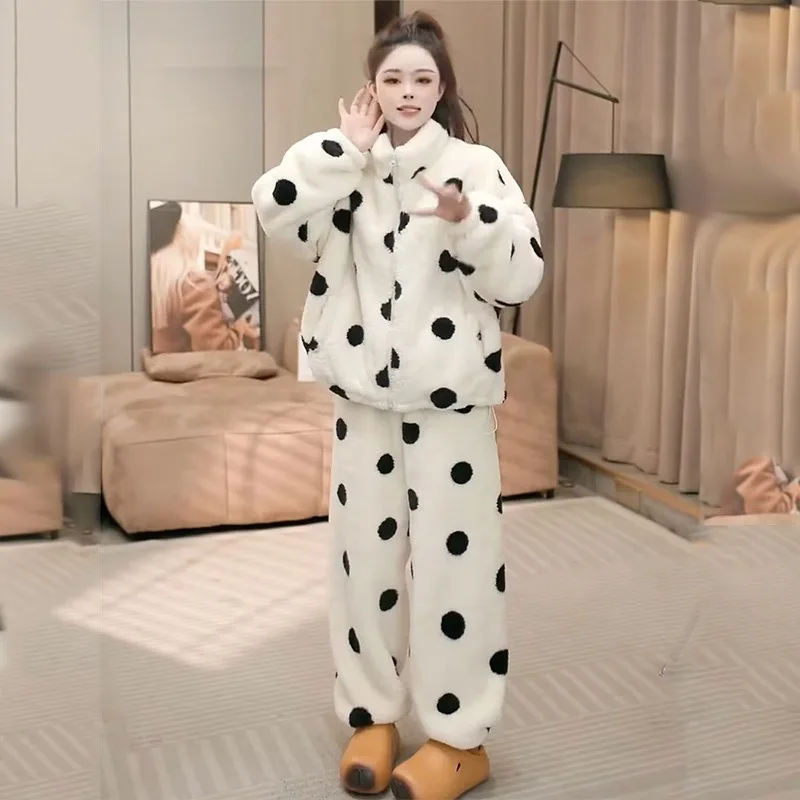 2025-hiver-nouveau-style-epaissi-et-rempli-plaid-pyjamas-femmes-corail-polaire-chaud-a-manches-longues-homewear-ensemble-pijamas-femmes