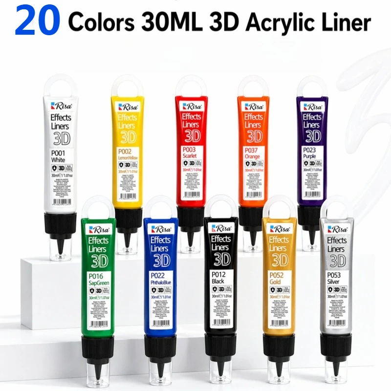 30ml Acrylic Paint 3D Outliner Pen Waterproof DIY Graffiti Pigment For Glass Ceramic Rock Painting Hand Art Creation
