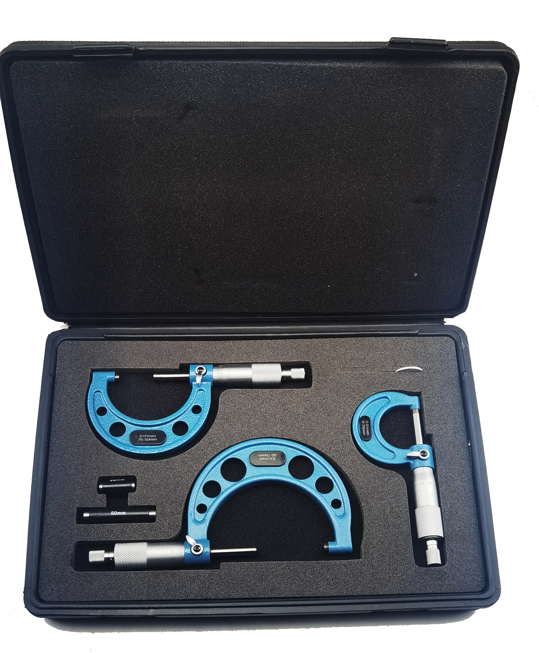 

0-1"-2"-3" 0.0001" inch micrometer 3Pcs Micrometer Set Bearing Steel High Accuracy Outside Diameter Wrench Measurement Tool