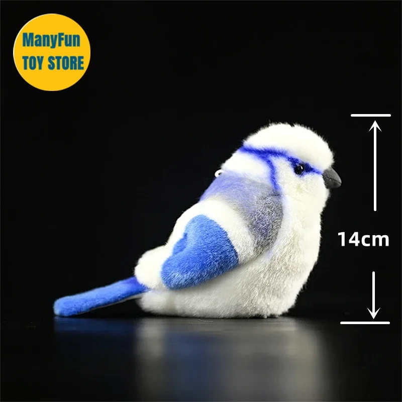 Azure Tit Plush Animal Lifelike Parus Cyanus Stuffed Toy Realistic Titmouse Plushie Soft Simulation Soft Doll Collectors