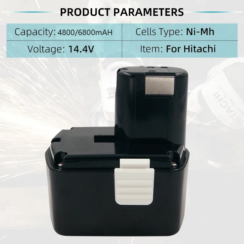 For Newest 14.4V 4800/6800mAh Replaceable Power Tool Battery for Hitachi BCL1430 CJ14DL DH14DL EBL1430 BCL1430 BCL1415 NI-CD Bat