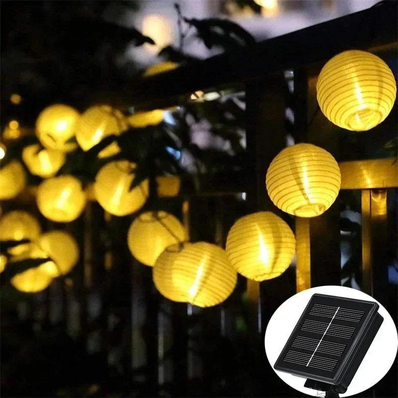 Impermeável Solar String Fairy Lights, guirlanda ao ar livre, luz do pátio, lâmpada de energia solar, luzes de Natal, decoração do jardim, 6.5m, 30