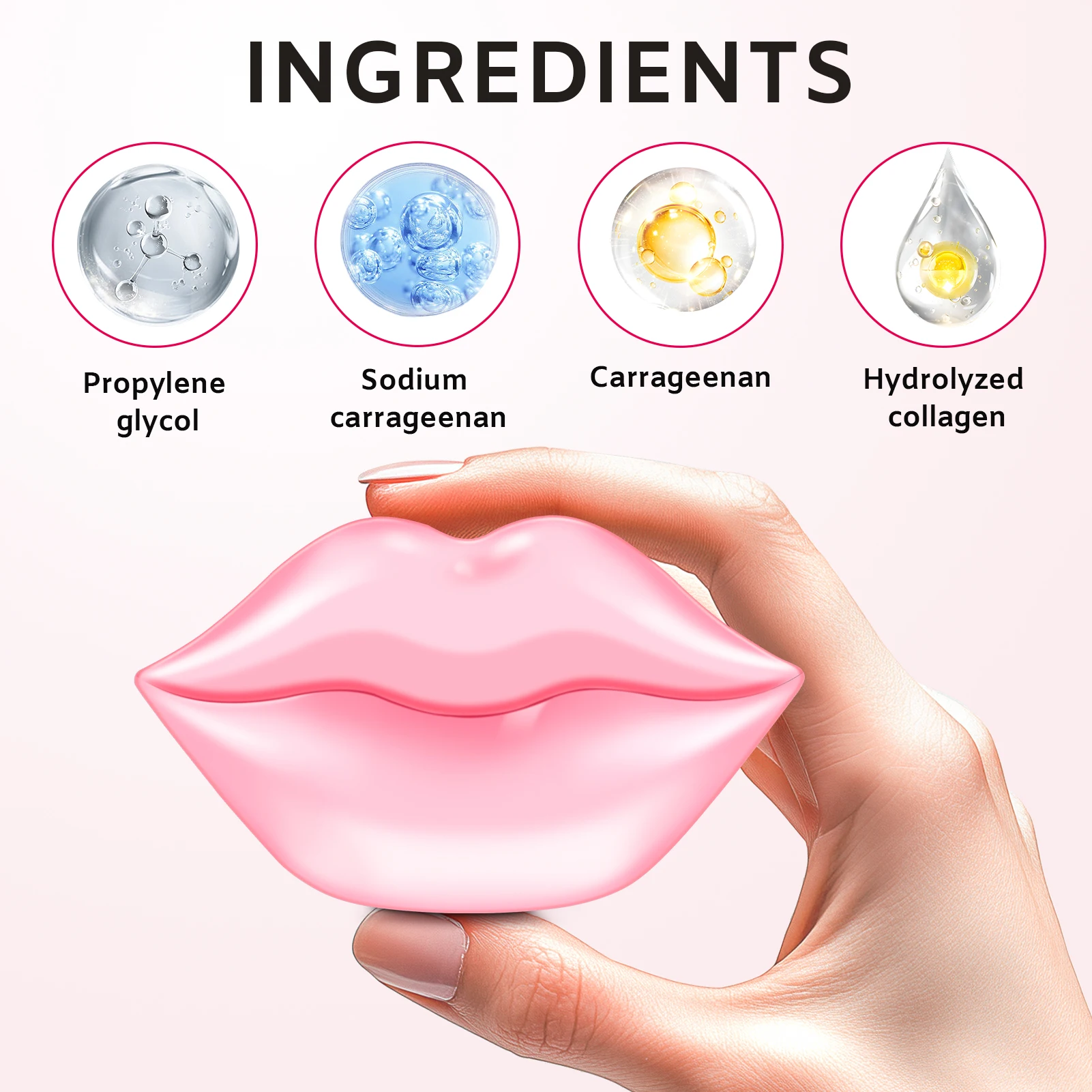 قناع الشفاه بحمض الهيالورونيك لترطيب الشفاه المغذي والترطيب مع رائحة الورد لمنع التشققات. #3