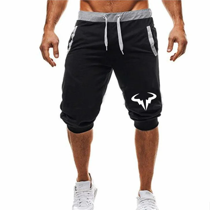 

Hot Sale men's shorts comfortable five-inch shorts Rafael Nadal print outdoor beach pants solid-color cotton men's sports pants