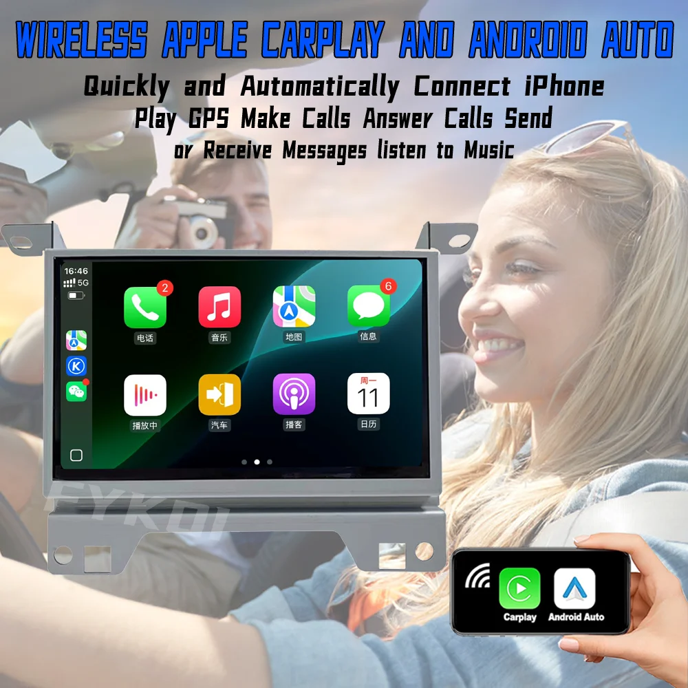 Car Radio 7 Inch Android15 For Land Rover Discovery 4 LR4 Spotr 2009-2017 Wireless Carplay Multimedia Player Head Unit GPS 2Din