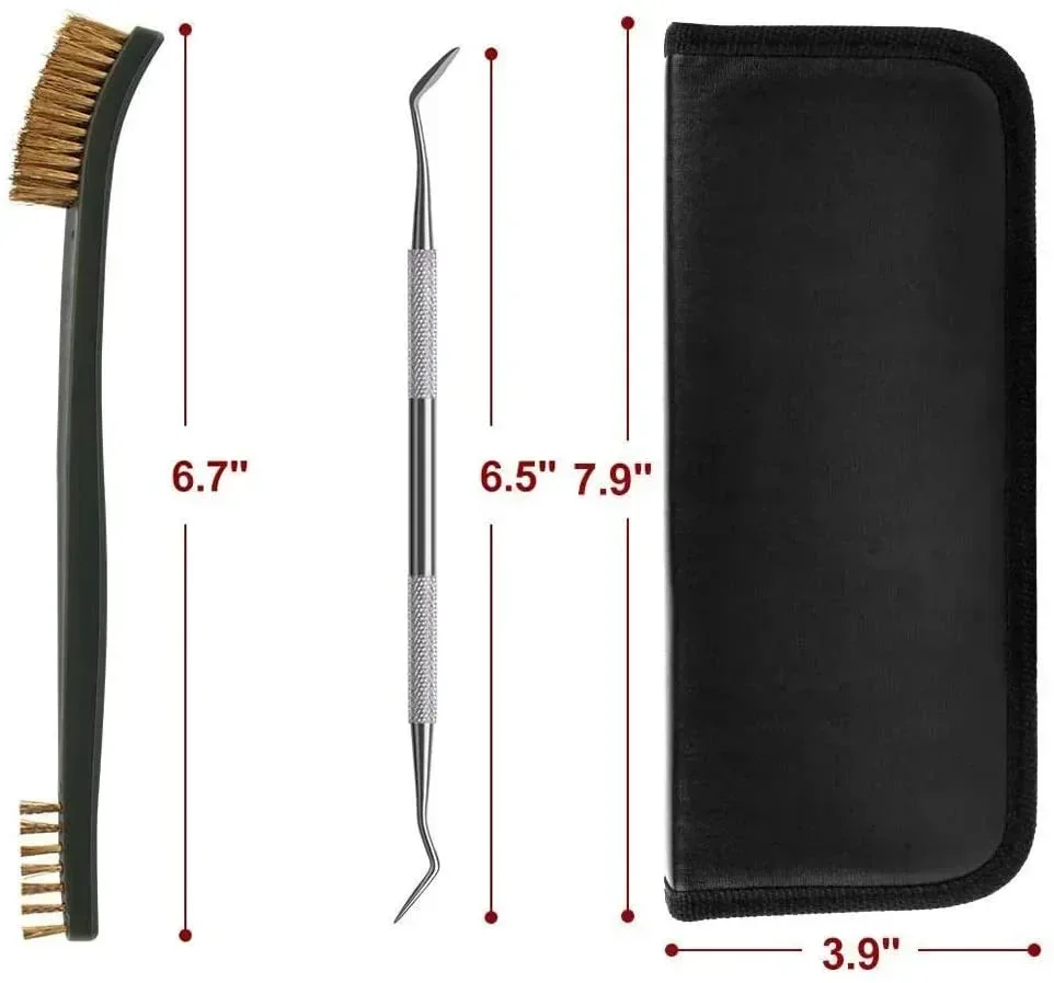 9 unids/set Kit de limpieza de pistola de juguete 3 cepillos de acero de latón 6 herramienta de limpieza de Rifle de selección de acero inoxidable