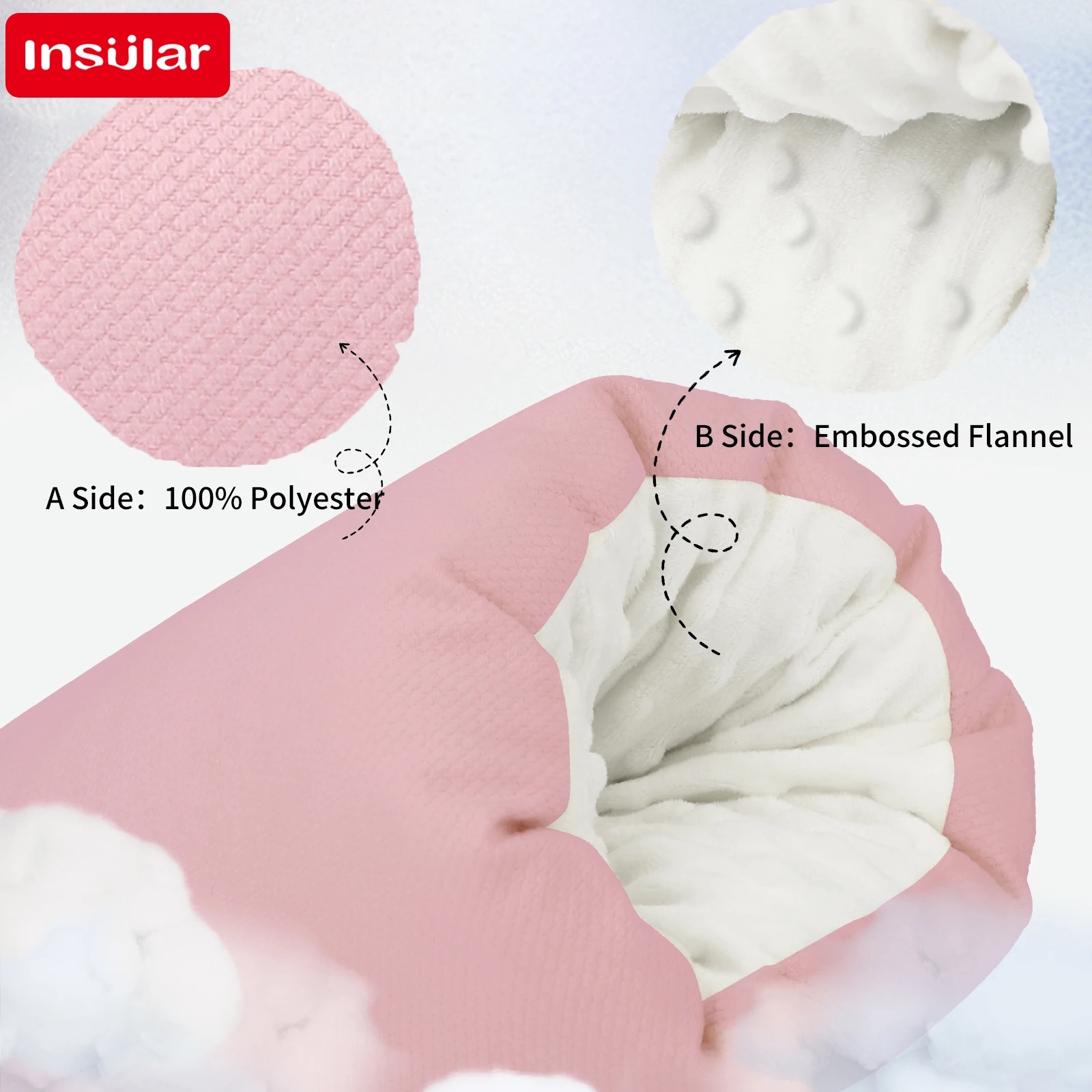 INSULAR Baby Thicken Nursing Pillows Fleece Arm Pillow Comfy Cradle Soft Infant Pillow Warm Feeding Soothing Cushion 1-3Y