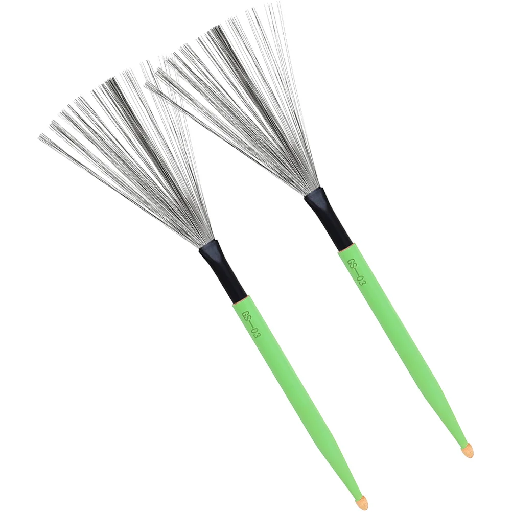 1 Pasang Sikat Kawat Baja Karbon dengan Gagang Kayu untuk Set Drum Jazz, Aksesori Instrumen Perkusi, Perlengkapan Instrumen, Sapu Drum