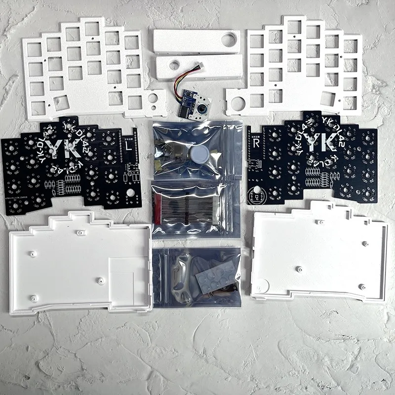DL42/DO52 Mała Czerwona Kropka Rozdzielona Klawiatura DIY Kailh Choc Gateron Przełącznik Gałka Mechaniczna Klawiatura Mysz Wskaźnik Teclado Gamer