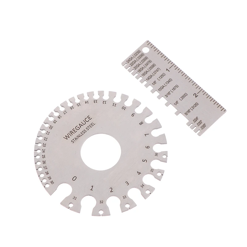 1 Pc 0-36 Round AWG SWG Wire Gauge Thickness Ruler Gauge Diameter Stainless Steel Measurer Tool Welding Inspection Wire Gauge