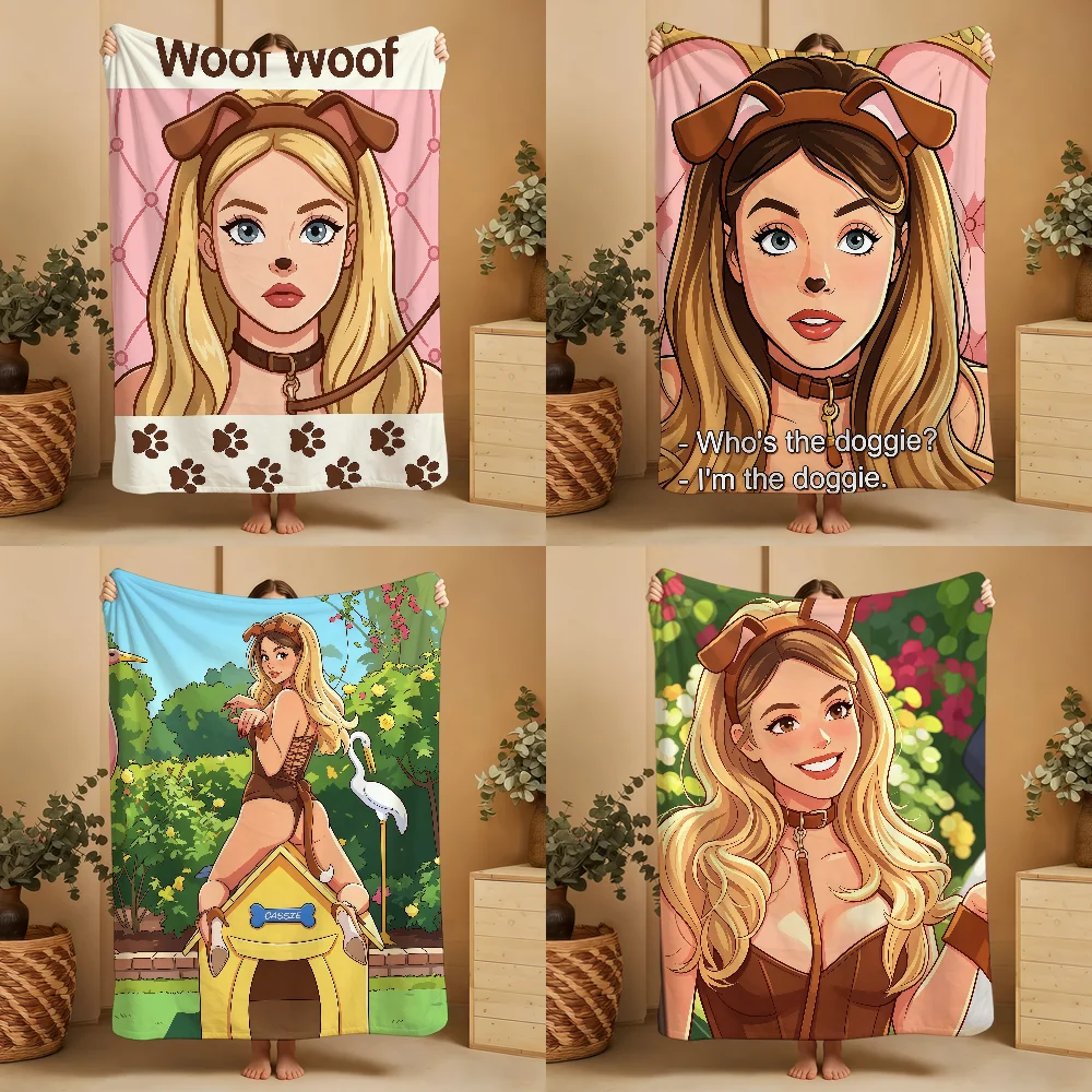 E-EuphoriaS 3 Woof Woof Blanket Throw Super Cosy Plush Living Room Sofa Couch Childish Birthday Gifts