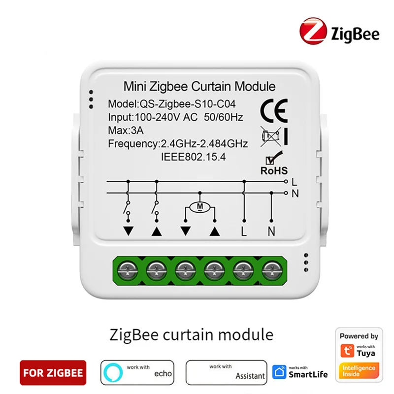 ABJY-Tuya وحدة الستار الذكية وحدة تبديل الستار الصغيرة المنزل الذكي دعم التحكم الصوتي زيجبي