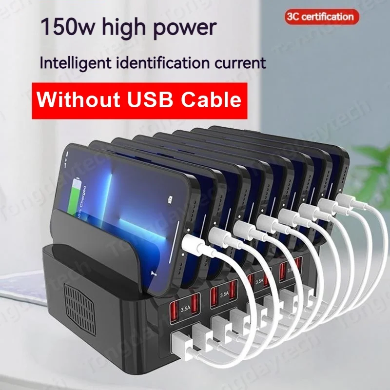 150W Universal Multi USB Charger 16 Port 3.5A USB Fast Charging Station Stand For Ipad Iphone 14 13 Samsung S22 Xiaomi Tablet