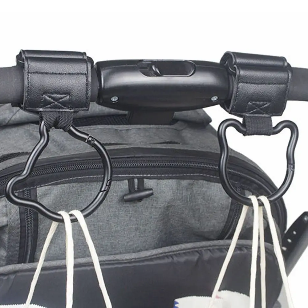 Cartoon Cartoon Bear Baby Stroller Hooks Solid Color Cart Organizer Hanging Hook Cartoon PU Stroller Accessories Bicycle