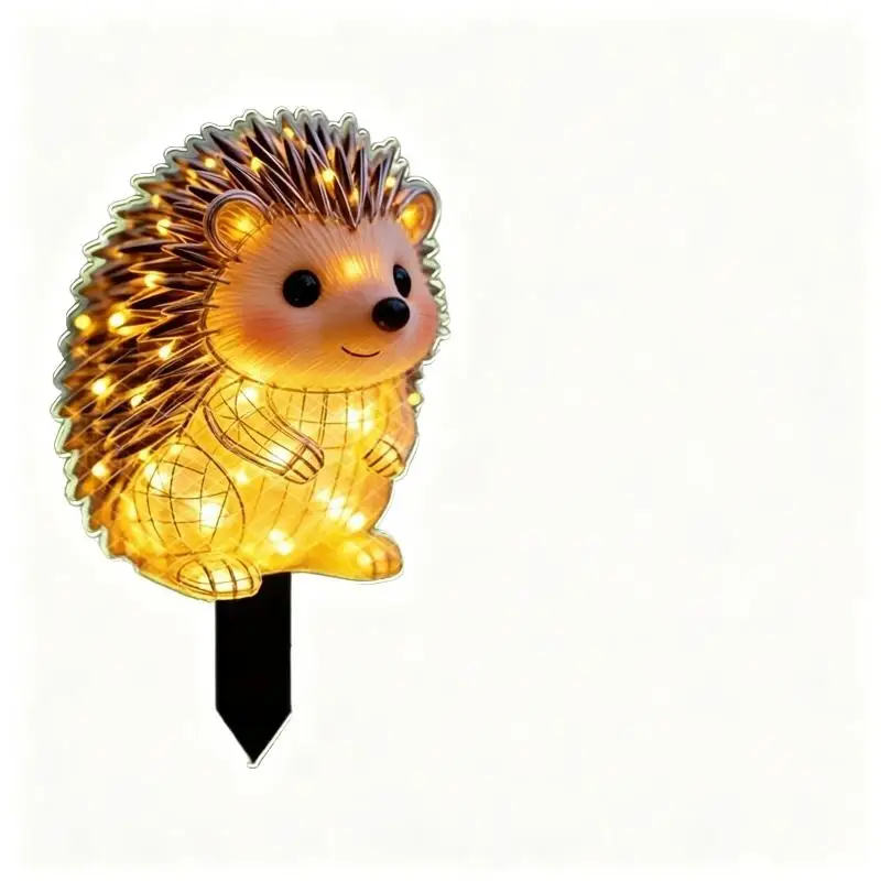 2D Waterproof Solar Powered Hedgehog Garden Stake Light Bright LED Yard Lawn Patio Outdoor Decor
