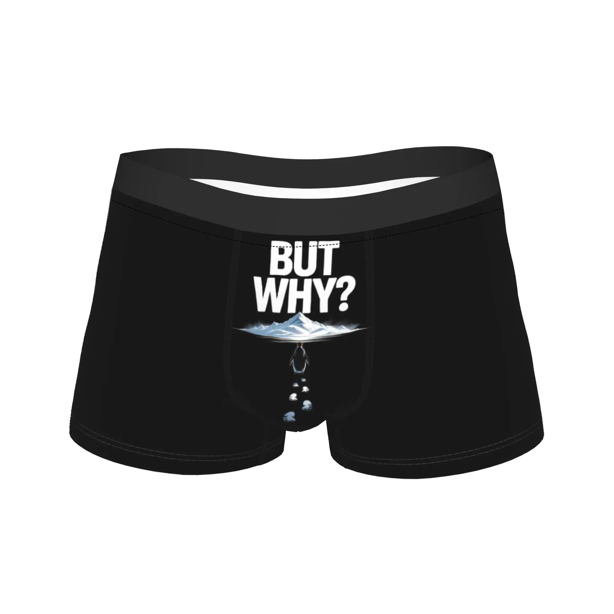 

Men Penguin But Why Meme Underwear Heading for the Mountains Novelty Boxer Briefs Shorts Panties Homme Underpants M-XXL