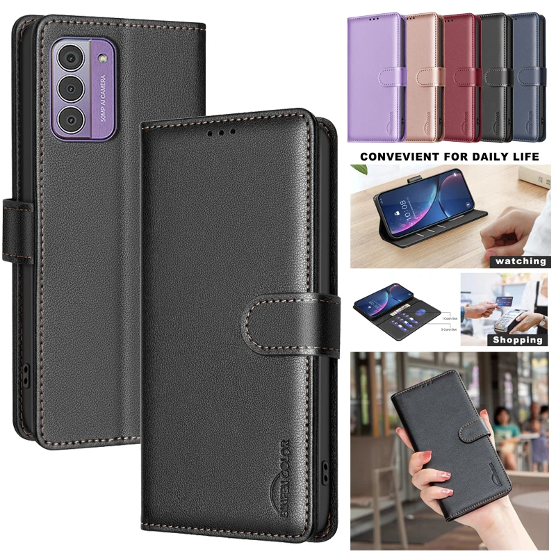 

Wallet Flip Anti-theft Case For Nokia G42 G22 C22 C32 G310 NokiaG42 NokiaG22 Leather Phone Cover RFID Blocking Protective Bags