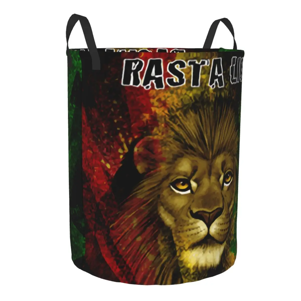 Jamaican Rasta Lion Laundry Hamper Large Clothes Storage Basket Jamaica Rastafarian Reggae Toy Bin Organizer for Boy Girl