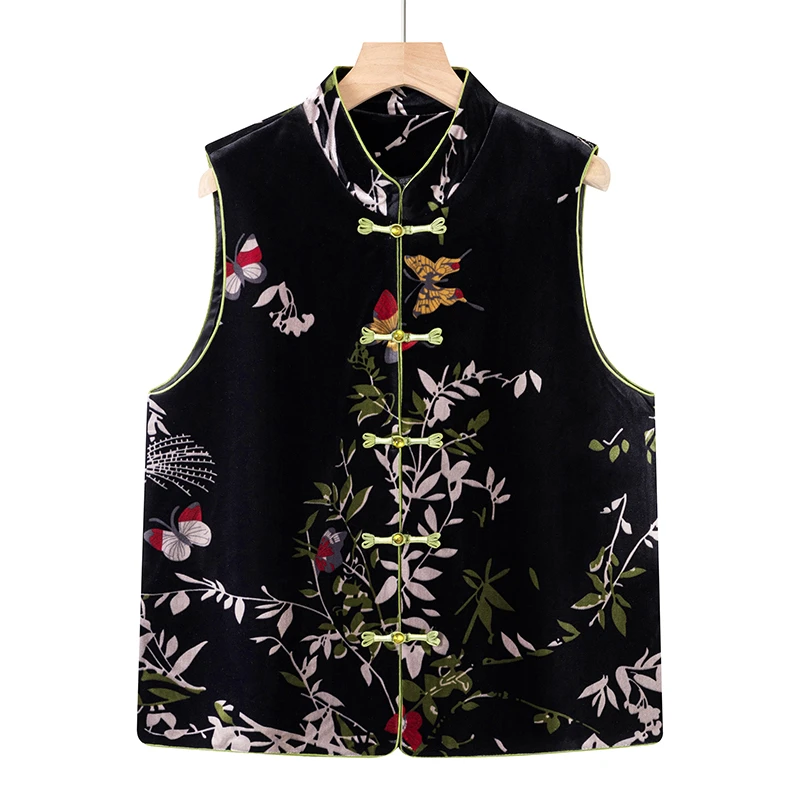 

Новый китайский жилет, верхняя одежда для женщин среднего возраста и ли, весенне-осенний модный теплый топ на пуговицах