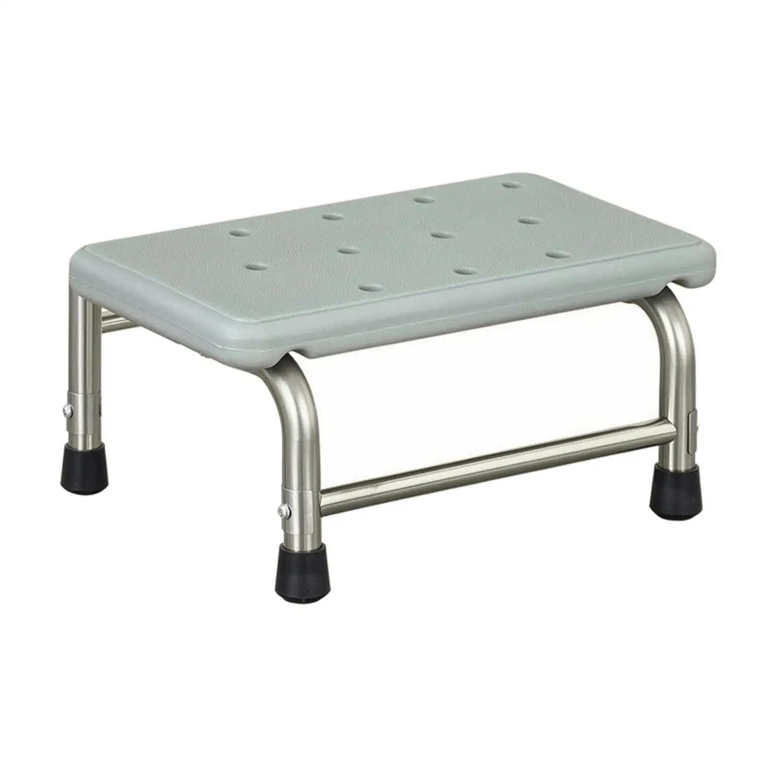 Sturdy Non Slip Foot Pedal Step Stool Rust Resistant Metal Frame Rubber Feet Covers Compact Low Profile Shape for Dressing Areas