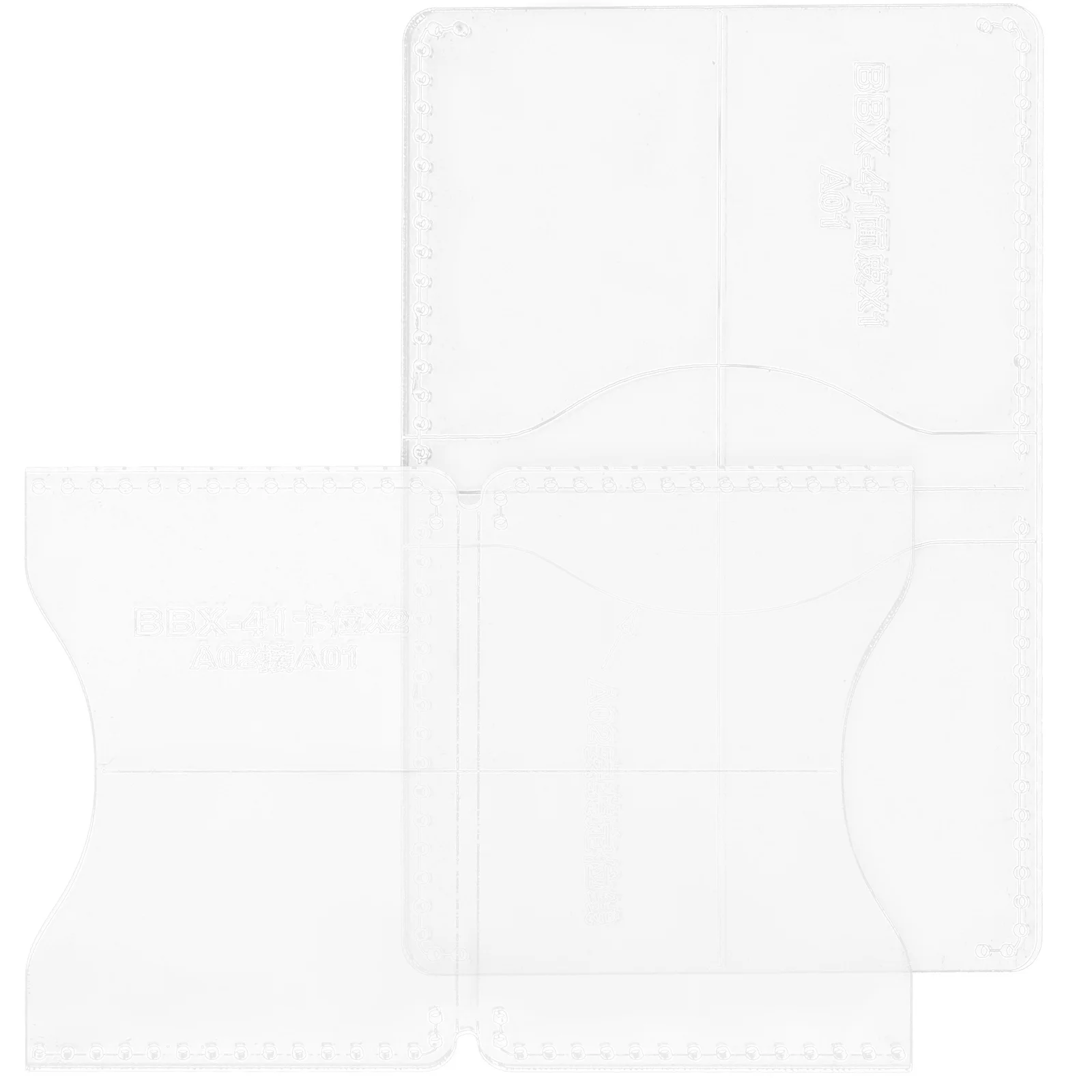 

2Pcs Acrylic Wallet Patterns Templates Durable Stencils DIY Purse Accurate Cutting Dies