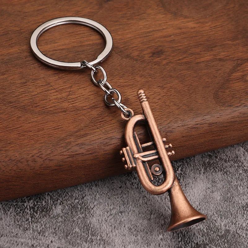 2024 Mini Musical Instruments Mini Toys Saxe Mini Metal Keyring Pendant Music Gift Car Keychain