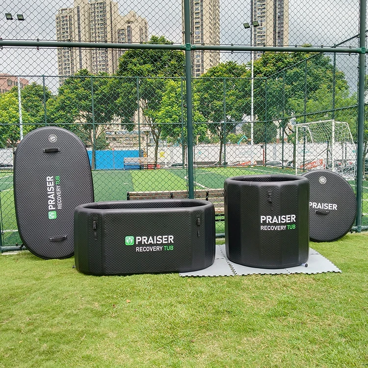 오벌 홈 피트니스 420리터 성인용 원형 배럴 PVC 스파 야외 욕조 냉수 치료 욕조 휴대용 아이스 배스 회복 포드