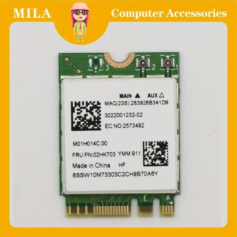 For E460 E465 E470 E475 E560 E570 WiFi Wireless AC Card RTL8822CE Bluetooth5.0 - Compatible with FRU Network Card 02HK703 FRU：02