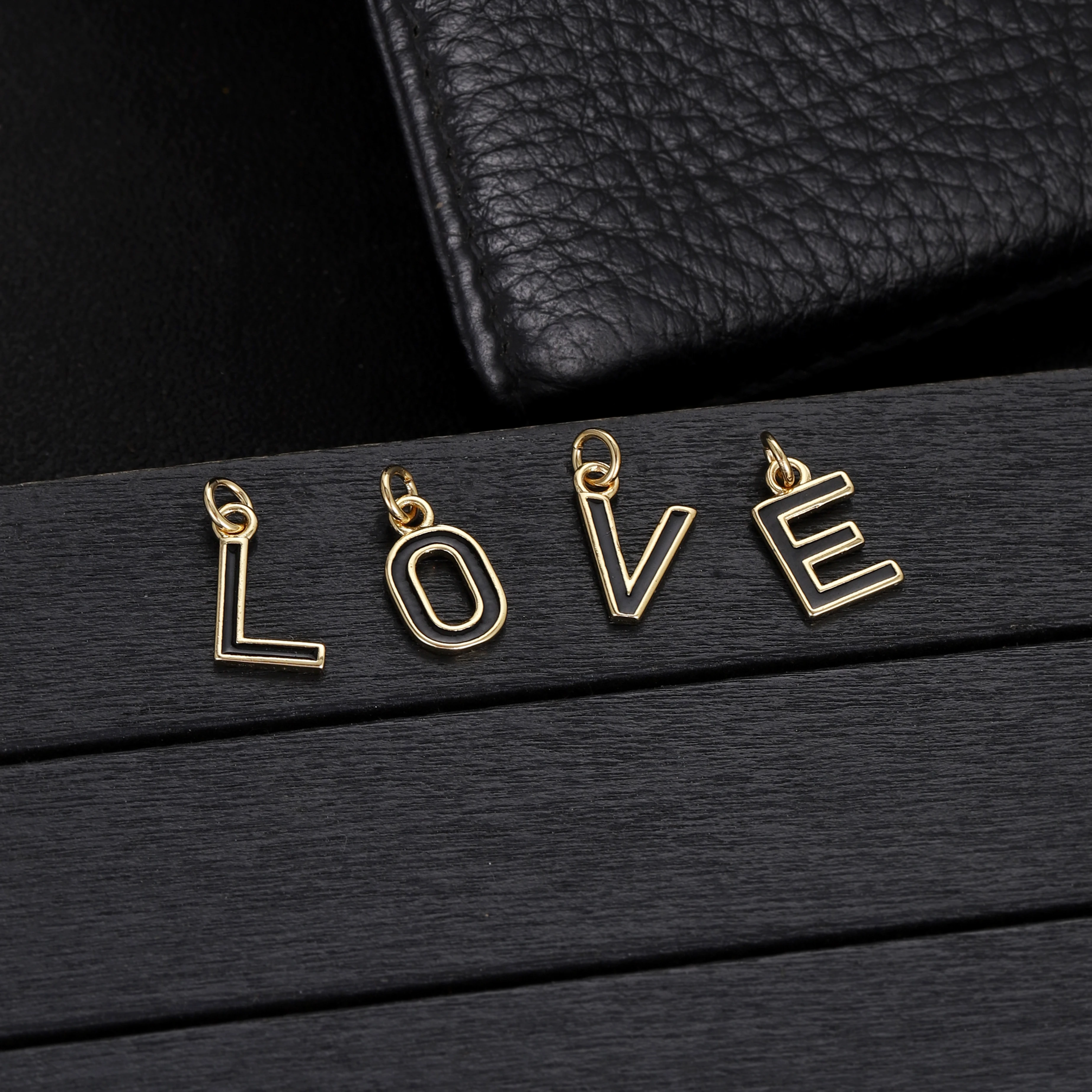 5Colors A-Z Letter Enamel/Drip Oil Charms Alphabet Initial Letter Handmade Pendant for Jewelry Making DIY Bracelet Necklace