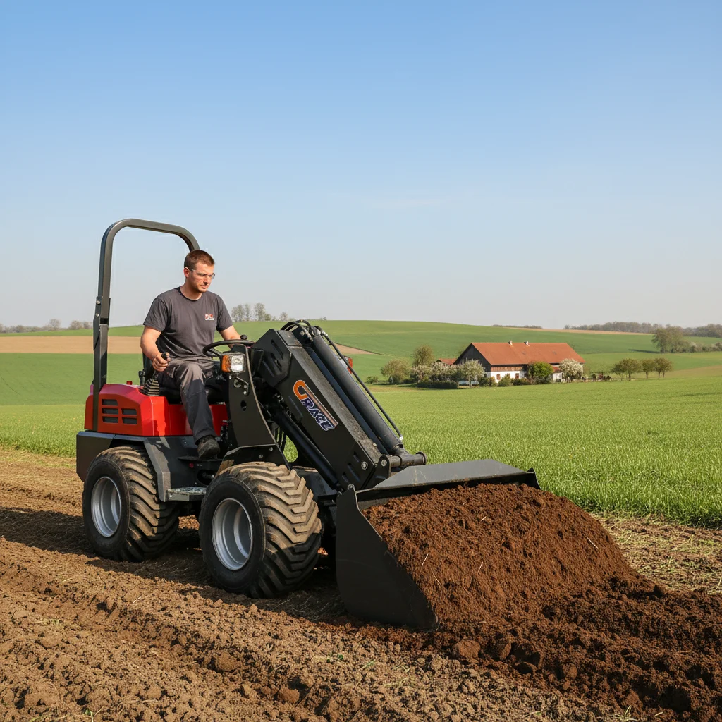 Mini chargeur hydraulique diesel de 1 tonne avec bras télescopique pour les opérations de plantation de ferme et de vergers