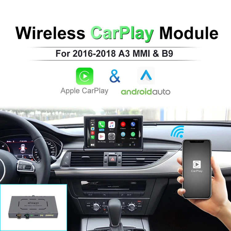 For Audi A3 MMI B9 2016 2018 Wireless Carplay Interface Box Module New Upgrade Android Auto Mirror Link Connection Automotive