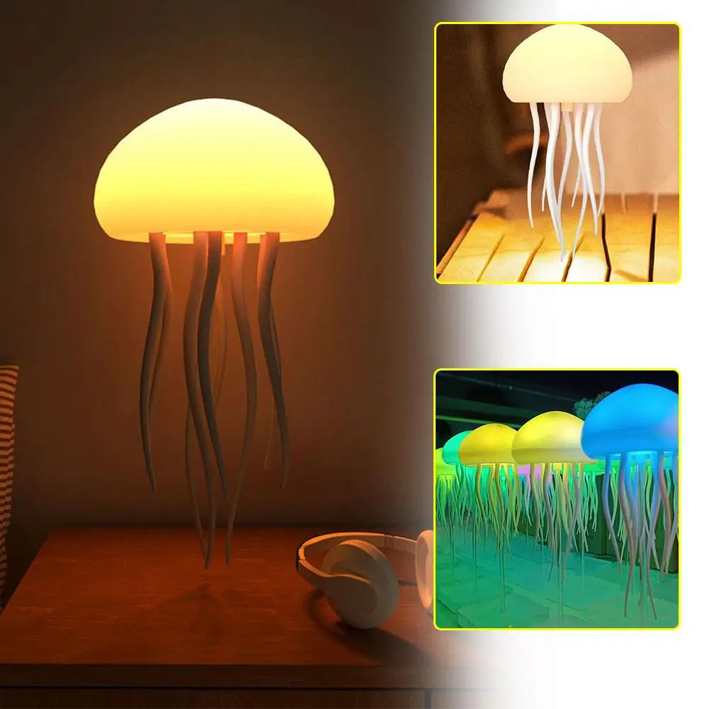 Voice Controlled Jellyfish Lamp With Dynamic Battery Hung Be Or Gradient Can Erected Built-in Ambient Color Full-colo J7q8