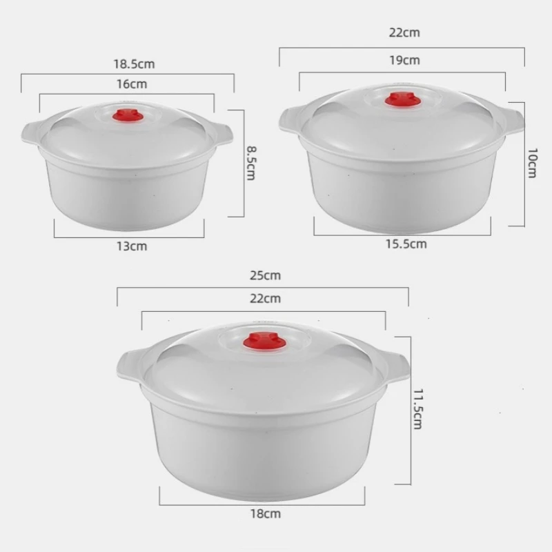 Microwave Oven Special Box Household Plastic Heating Fresh Keepeing Box with Lid Steamed Bun Instant Noodles Kitchen Bowl
