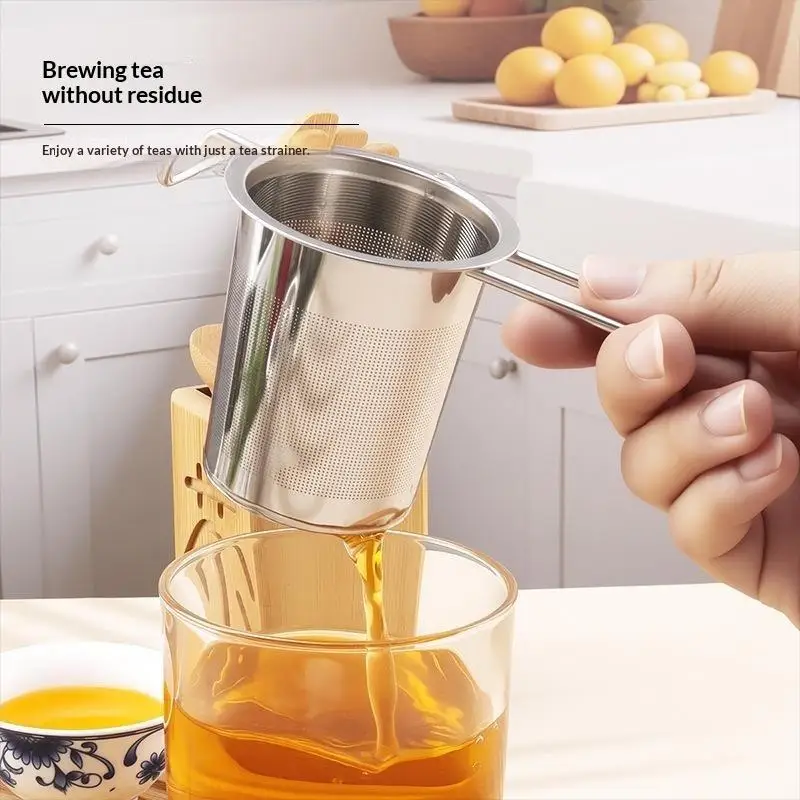 Stainless Steel Tea Infuser Double Wing Handles Food Contact Safe No Residue Fine Mesh for Loose Tea Daily Use