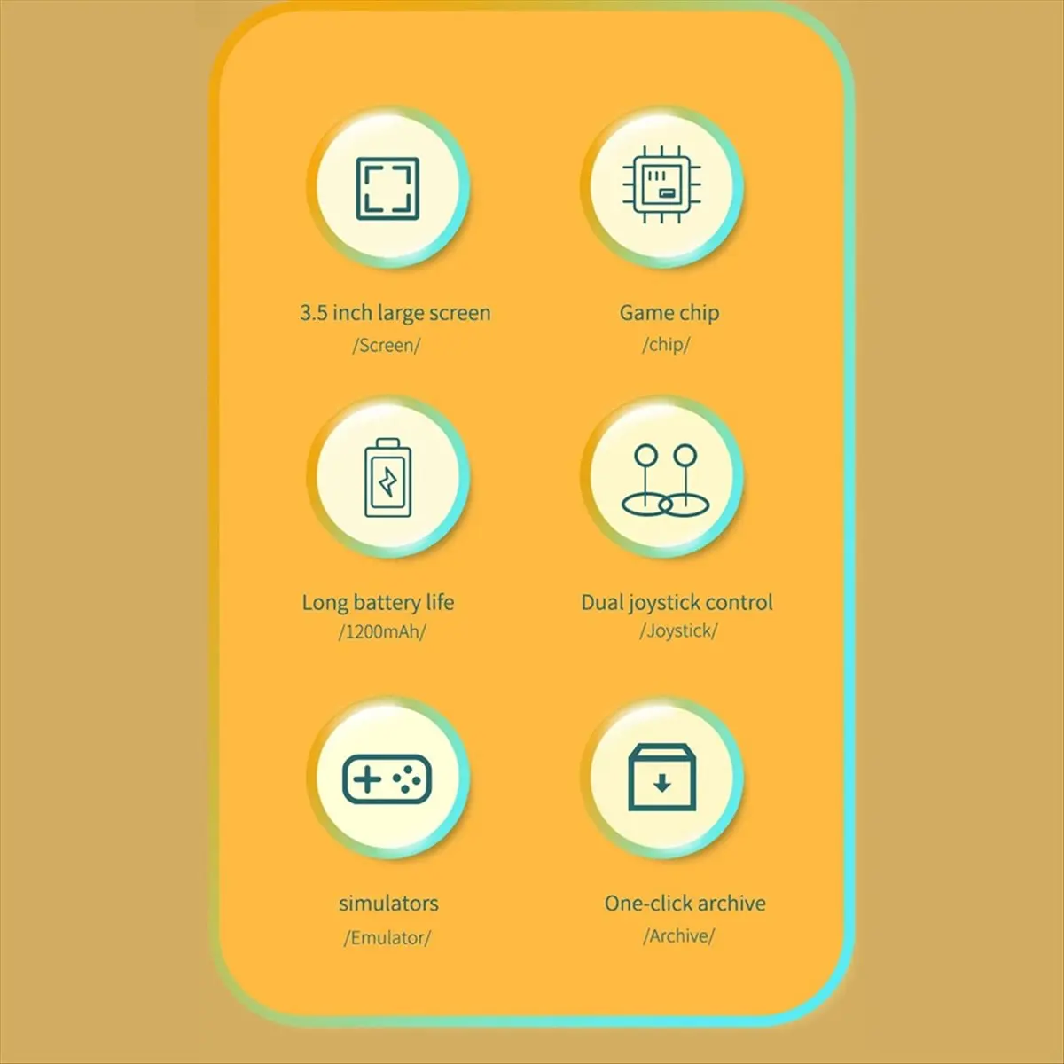 AB53 3.5Inch Retro Game Console 8G 6800 Games Portable Handheld Game Console Video Game Console E-Book Black