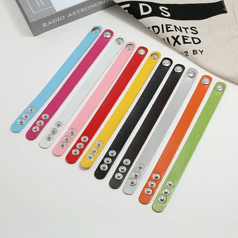 Sweet Candy Color Leather Bracelets For Women Cute Colorful Adjustable Student Friendship Bracelet Bangles Jewelry Gifts Lovers