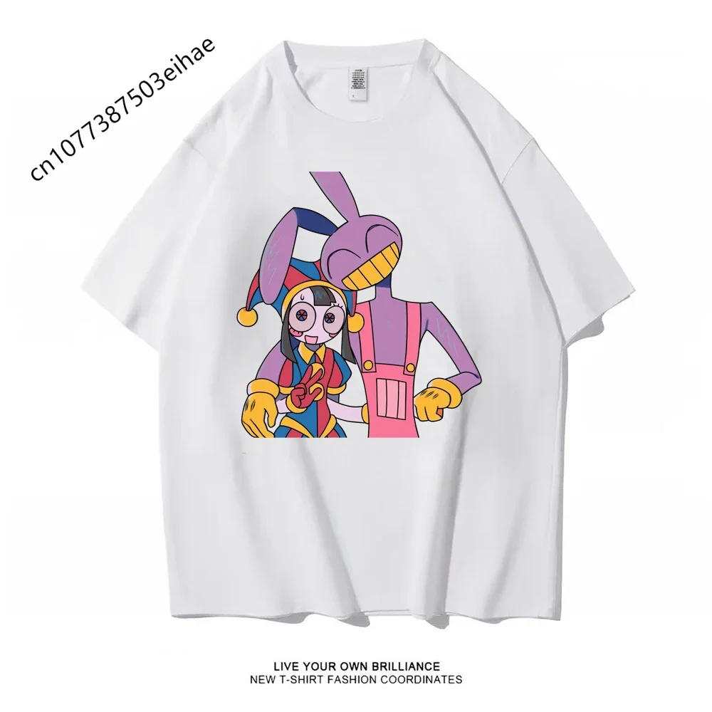 Retro Y2K Hip Hop The Amazing Digital Circus Tee Unisex Children Adult Soft Cotton Loose Streetwear Short Sleeve Shirts