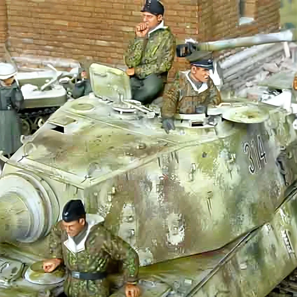 

1/35 наборы фигурок из смолы GK, три человека, без танка, военная тема, в разобранном и неокрашенном виде, 102RBC