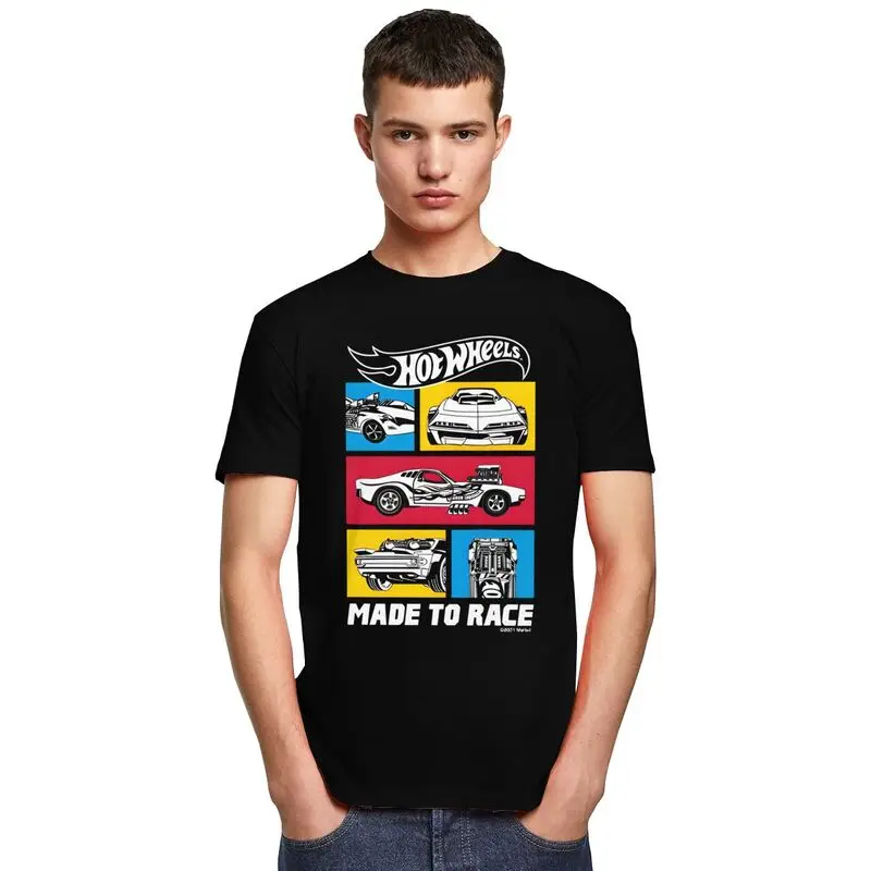 Custom Made To Race Hot Wheels Car Tshirts for Men Short Sleeve T Shirt Fashion T-shirt Loose Fit Pure Cotton Tee Gift