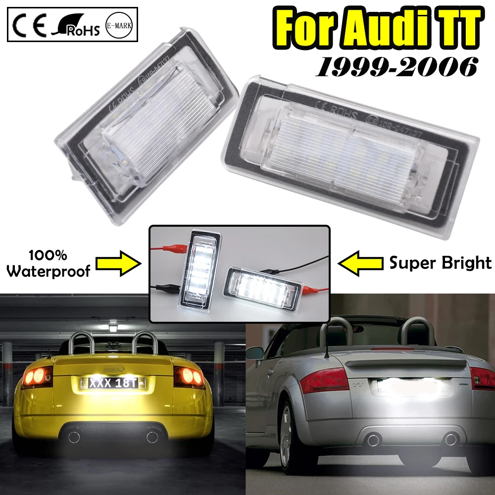 For Audi TT MK1 8N Roadster 8N9 Coupe 8N3 LED Number License Plate Light Lamp 1998-2006